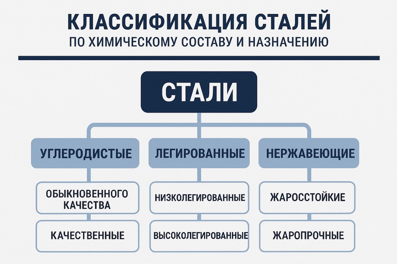 Классификация сталей по химическому составу и назначению